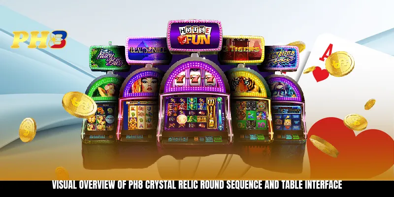 Visual overview of PH8 Crystal Relic round sequence and table interface Visual overview of PH8 Crystal Relic round sequence and table interface